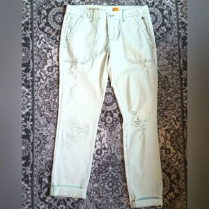 Anthropologie Pilcro Hyphen Chinos Size 28 Mint Green Destroyed Boyfriend Fit